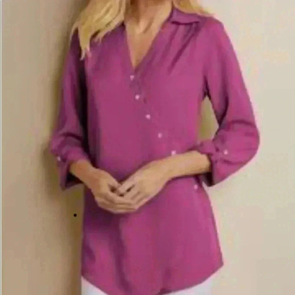 NWOT Soft Surroundings Asymmetrical Tencil Tunic - Picture 1 of 7